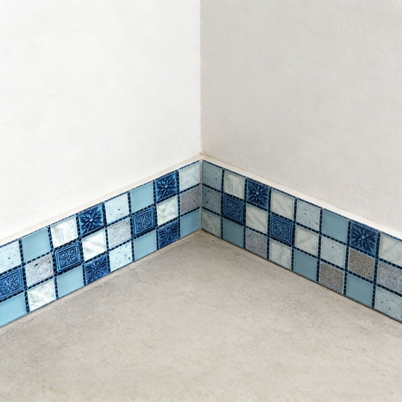 2 Rolls Peel and Stick Wallpaper Border,Square Tile Pattern Self Adhesive PVC Wallpaper Decorative for Bedroom Kitchen Living Room Home Decor