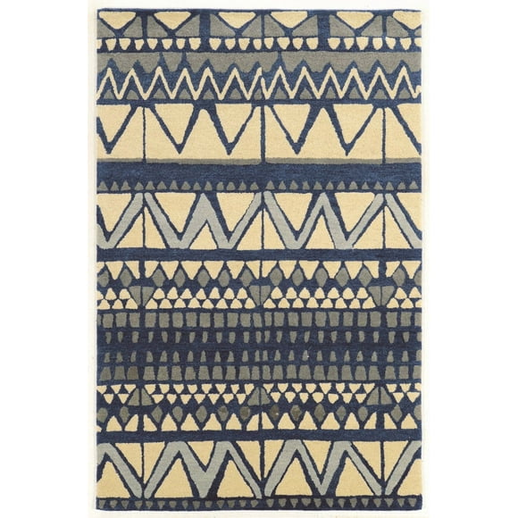 Aspire Wool Comp Ivory & Blue 5' x 8' Area Rug