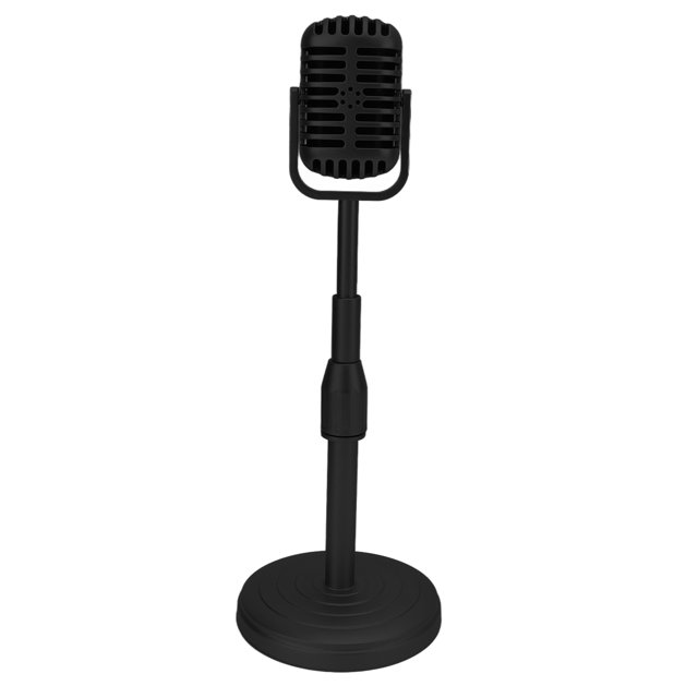 Accessoire de Microphone Vintage, Modèle de Microphone Style Rétro Modèle de Microphone Antique avec Support Réglable 33-41cm Ensemble d'Accessoires de Microphone à l'Ancienne pour Décoration de Fête Photographie
