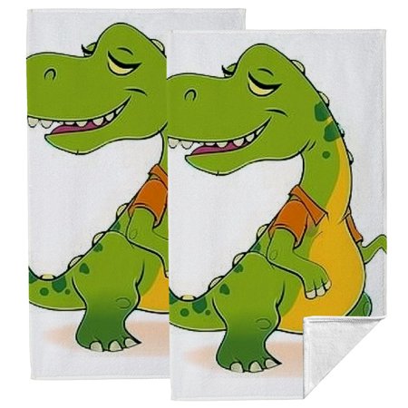 

Nawy Cartoon Dinosaur Towel Set of 2 Ultrafine Fiber Tea Towels 27.5x16in for Kitchen & Bathroom Use 27.5*16in