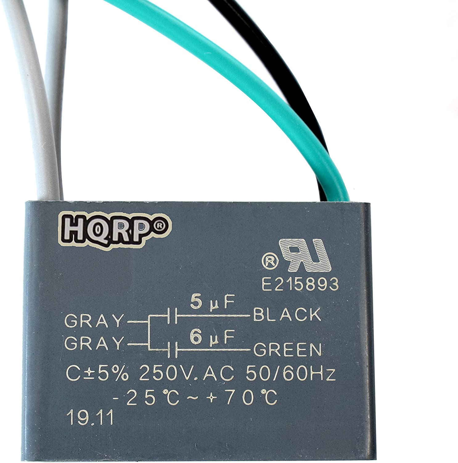 Hqrp Ceiling Fan Capacitor Cbb61 5uf 6uf 4