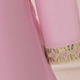 thumbnail image 6 of Ticikt Girls Abaya Embroidered Belted Robe Dress Kids Long Sleeve V Neck Lace Prayer Dress Arabic Kaftan Dress,Color:Pink,Size:6-7 Years, 6 of 8