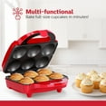 thumbnail image 4 of Holstein Housewares Non-Stick Cupcake Maker, Red - Makes 6 Full Size Cupcakes, Muffins, Cinnamon Buns - Birthdays, Holidays, and More, 800W, 4 of 9