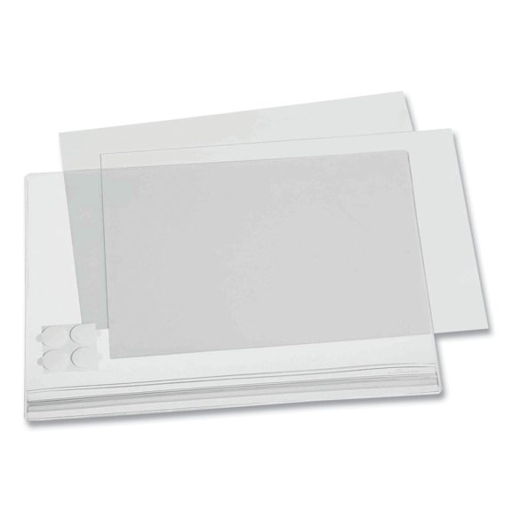 Durable Water Resistant UV Anti-Reflective Adhesive Pockets, 5 Pack, Letter Size, Clear