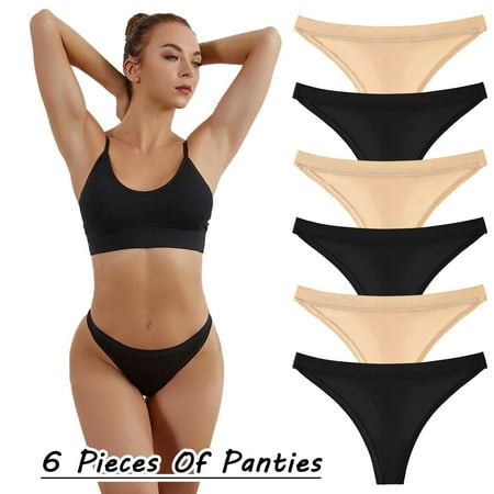 Alitao Underwear Women Pack Seamless Underwear Plus Size Underwear Underpants Patchwork Underwear Panties Bikini Womens Briefs Knickers Cotton Panties Cotton Underwear Womens Underwear Black 2 S