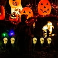 thumbnail image 3 of KyFree Halloween Decoration, 5PK Holiday Skull Pathway Lights, Waterproof & Battery Operated Skull Stake Lights for Holiday Decorations Outdoor Garden Yard Pathway Decor, 3 of 7