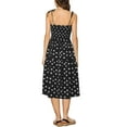 thumbnail image 3 of INSPIRE CHIC Women's Smocked Dress Spaghetti Strap Sleeveless Midi Tiered A-Line Dresses XS Black, 3 of 6