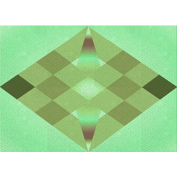 Ahgly Company Indoor Rectangle Patterned Jade Green Area Rugs, 3' x 5'