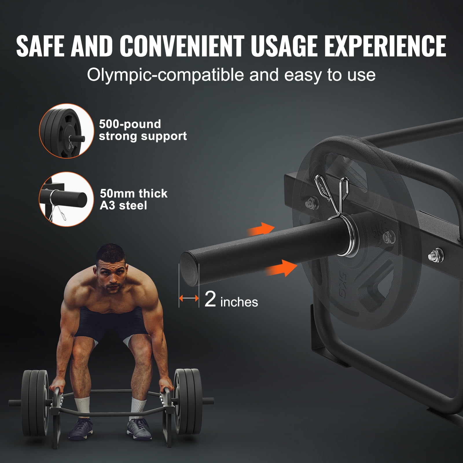 KFFKFF Hex Trap Bar Shrug Deadlift Squat Shrug Bar Weight Lifting Barbell