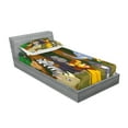 thumbnail image 2 of Ambesonne Animal Fitted Sheet & Pillow Sham Set, Cartoon Lion, Twinxl, Brown and Fern Green, 2 of 2