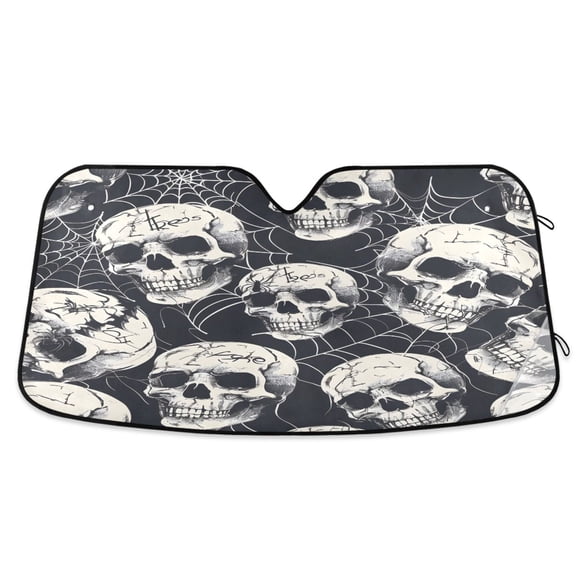 ALAZA Halloween Skulls Windshield Sun Shade Car Foldable Visor Block UV Rays Protector 55"x27.6"
