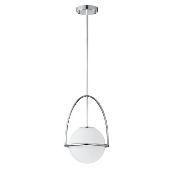 Marlene 7.9 in. 1-Light Indoor Chrome Finish Pendant Light with Light Kit