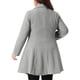 thumbnail image 3 of Abrigos de mujer de tallas grandes Agnes Orinda, abrigo de guisante de invierno de doble botonadura con solapa, abrigo tipo trench 3X gris, 3 of 5