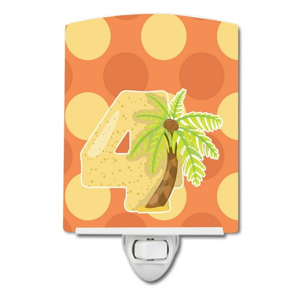 Caroline's Treasures BB9011CNL Zoo Month 4 Palm Tree Ceramic Night Light, 6x4x3", multicolor