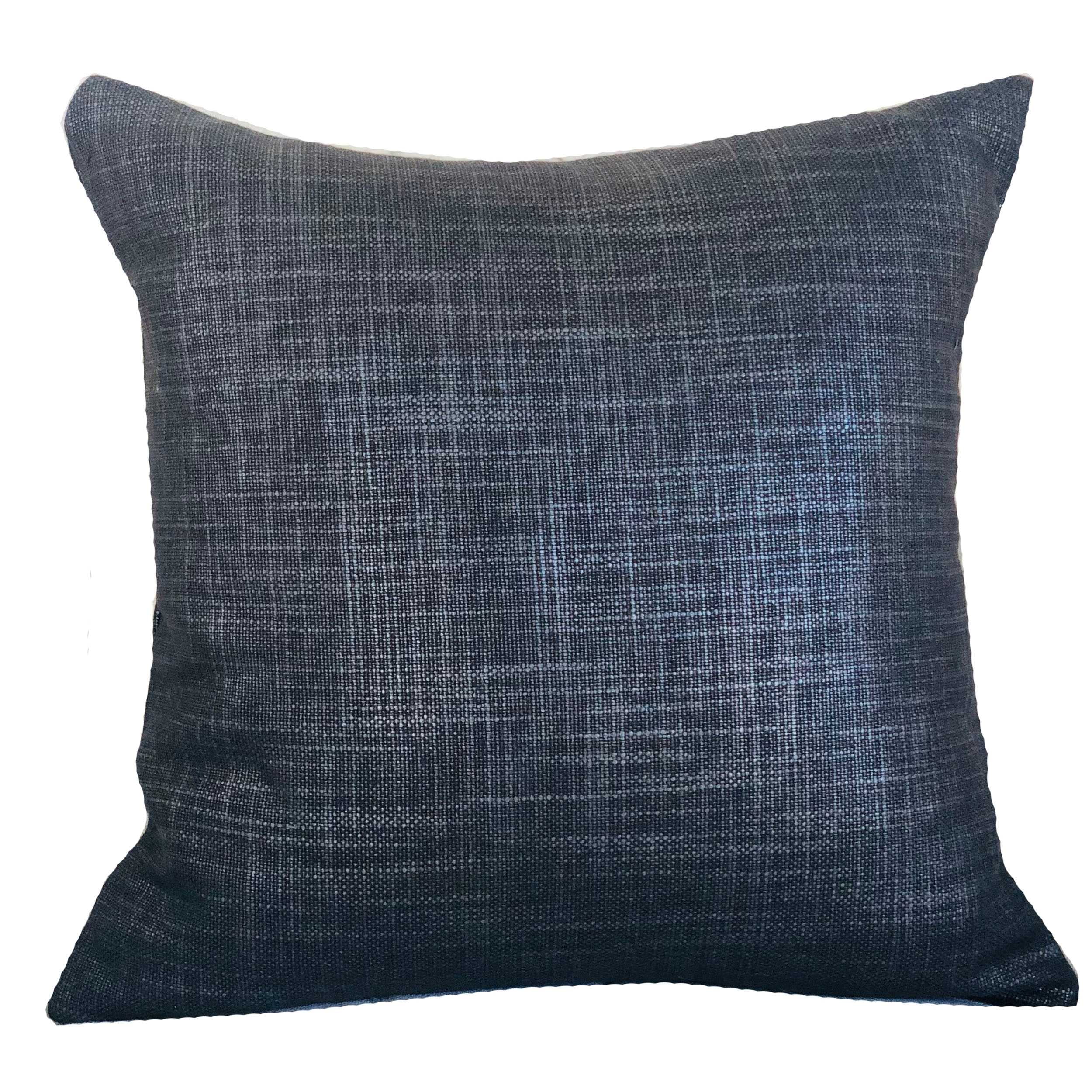 Gray Handmade Luxury Pillow 18in x 18in