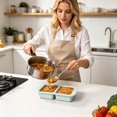 thumbnail image 3 of BotaniNest Silicone Freezer Tray With Lid 2 Compartment Food Storage Container Freezer Tray For Ice Cubes Baby Food Meal Prep Microwave & Dishwasher, 3 of 5