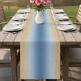 thumbnail image 4 of Blue Yellow Ombre Table Runner 72 Inches, Farmhouse Modern Gradient Art Bed Runner Dresser Scarves Tabletop for Indoor Outdoor Parties/Ceremony/Banquet, 14" x 72", 4 of 8