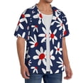 thumbnail image 2 of Hirioo Daisy Flowers for Men's Cuban Collar Short Sleeve Shirt Button Down Shirt Beach Summer Shirts Wedding Vacation Shirts-XX-Large, 2 of 5