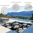 thumbnail image 6 of Outdoor Rug 5x7 ft Black Floral Rose Waterproof Outdoor Patio Rug Mat Non Slip Outside Area Rugs Carpet for RV,Camping,Porch,Deck,Pool,Balconybackyard,Vintage Leaf Flower, 6 of 9