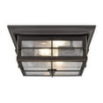 thumbnail image 3 of Westinghouse Westinghouse Lighting 6578400 Orwell 11 inch Traditional Two-Light Flush Mount Outdoor Ceiling Light Fixture Oil Rubbed Bronze with Highlights, Clear Seeded Glass, 3 of 7
