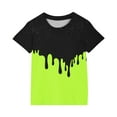 thumbnail image 4 of piuwrlz Short Shirts Sleeve Kids Girls T-Shirts Tops Printed Round Neck T Shirt Top Green Size 3 Years, 4 of 5