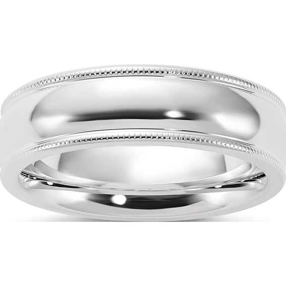 Sterling Silver 6mm Milgrain Comfort Fit Band (Size 10) Made In United States qcfm060-10