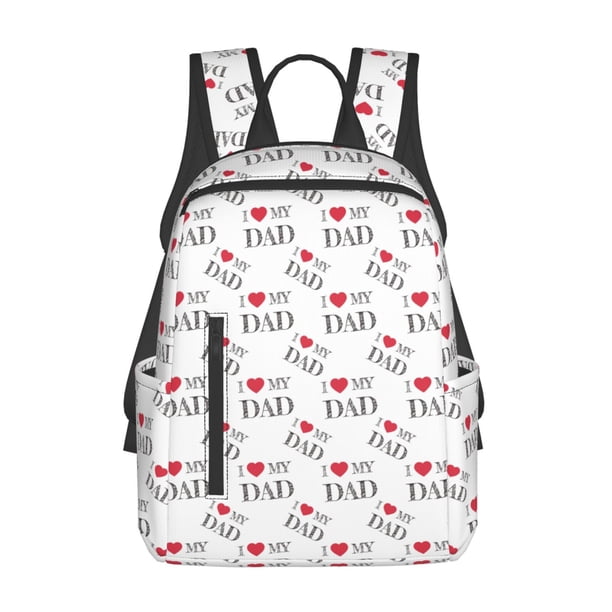 Balery I Love My Dad Mochila ligera para hombre y mujer: duradera e impermeable, ideal para la escuela, el trabajo, viajes y uso diario.