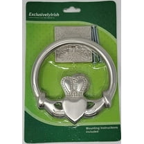 Exclusively Irish Large Claddagh Circular Door Knocker - Satin Nickel  5.5 x 5.5 in