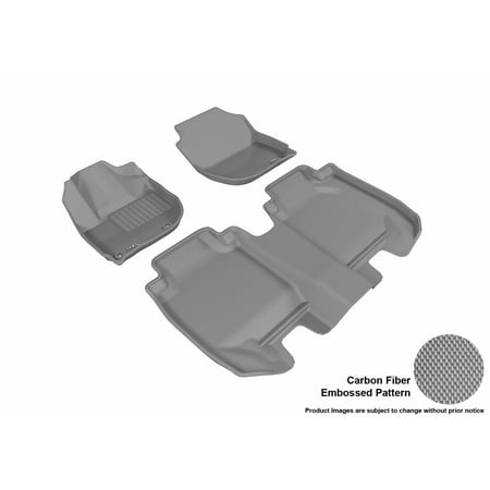 Honda Hsv 3D MAXpider 2016-2018 Honda HR-V Front & Second Row Set All Weather Floor Liners in Gray with Carbon Fiber Look ()
