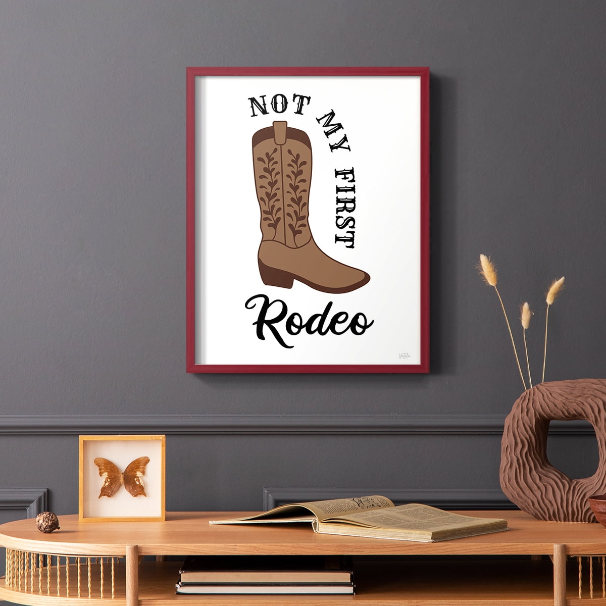 Not My First Rodeo in Red Solid Wood 8 x 10 Framed Print