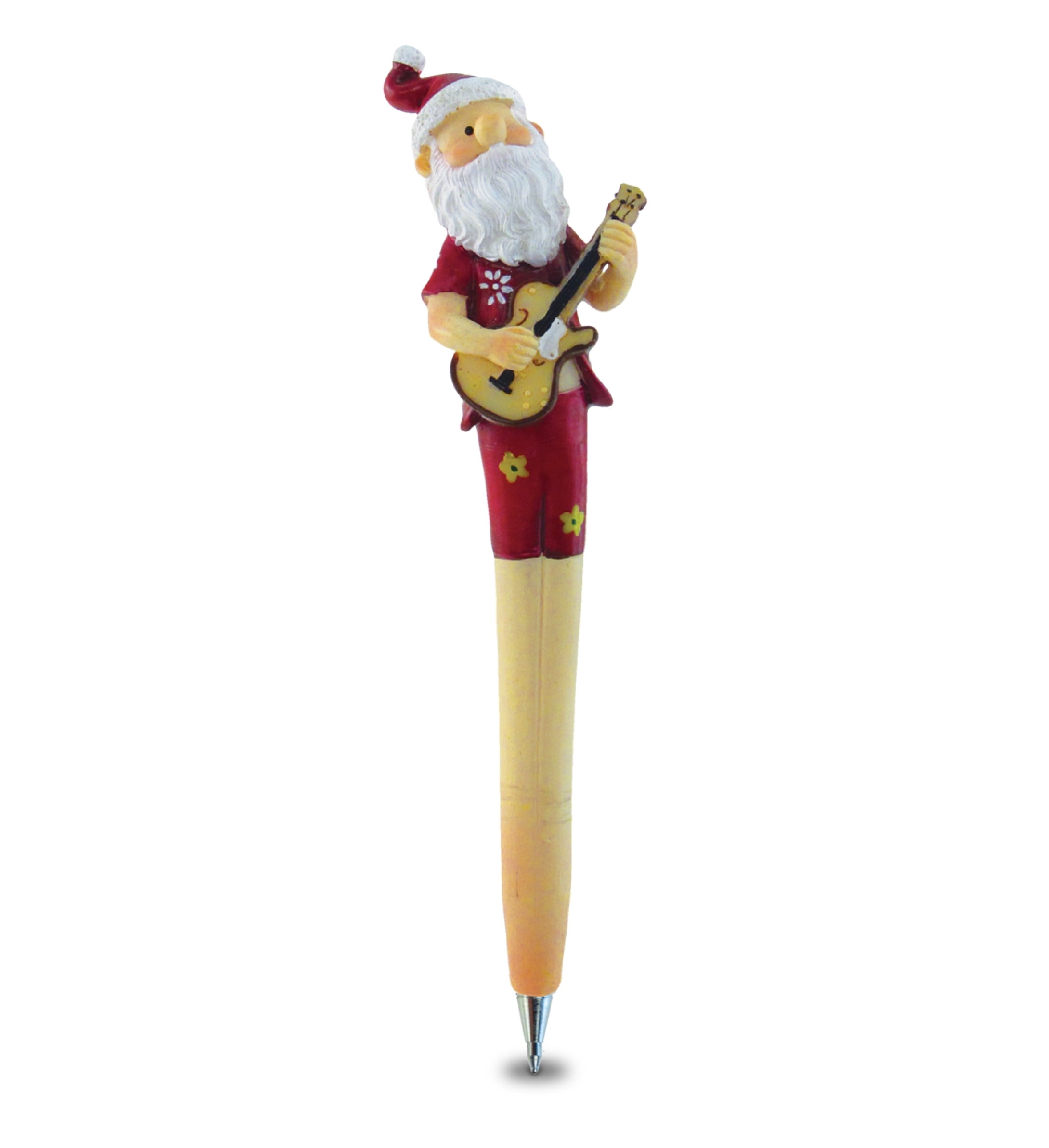 Planet Pens Santa Playing Guitar Novelty Pen - Fun & Unique Kids & Adults Office Supplies Ballpoint Pen Colorful Beach Writing Pen Instrument for Cool Stationery School & Office Desk Decor Accessories