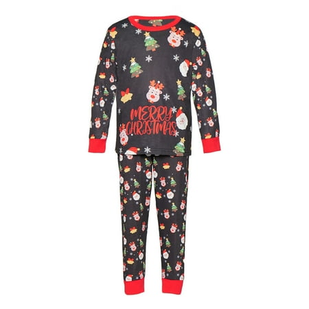 

Clearance Matching Family Pajamas Sets Plaid Printed Christmas PJs Sets Blue Elk Tree Printed Top Sleepwear Sets Outfits Long Sleeve Tee and Bottom Loungewear