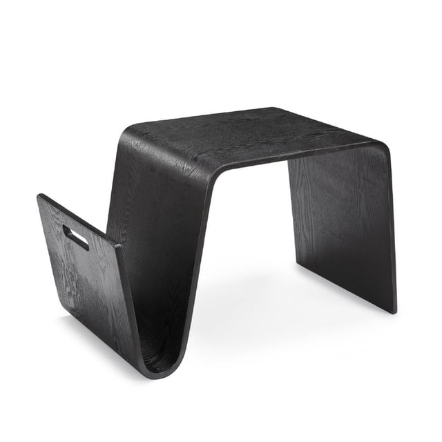 Manhattan Comfort Brookside Table d'Appoint Rectangulaire en Contreplaqué et Placage de Frêne Noir de 25,6 Po