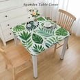 thumbnail image 2 of COMIO Palm Leaf Decorative Palm Tree Tablecloths Square Table Cover White, 2 of 7