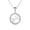 White Gold, variant on Willa 18k White Gold Plated Circle Mama Necklace with Simulated Diamonds for Women