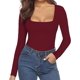 thumbnail image 1 of Xishao playera de manga larga con cuello redondo para mujer Xishao ropa, 1 of 2