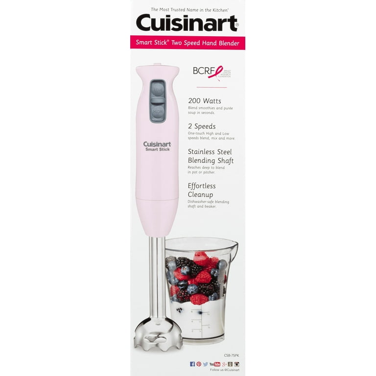 Cuisinart 200-Watt Smart Stick 2-Speed Hand Blender, Pink