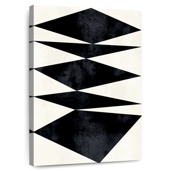 Elephant Stock Abstracta Wall Art - Vertical Canvas Wall Art - Living Room Wall Decor - Abstract Canvas - Black And White Decor By Kubistika - 8" x 12"