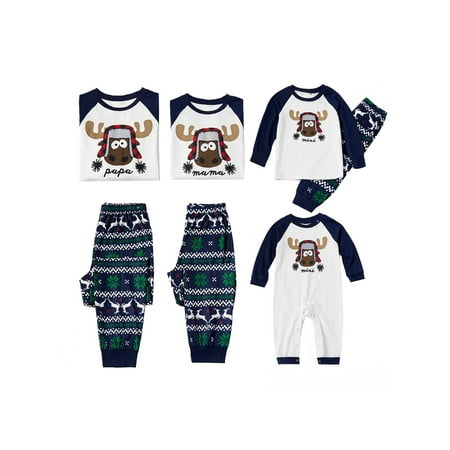 

Family Matching Pajamas for Christmas Dad Mom Kid Baby Cartoon Printed Sleepwear Homewear Sets