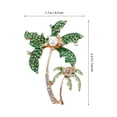 thumbnail image 4 of GOOHOCHY Broche de palma de coco verde de 1 pieza, broche de aleación de diamantes de imitación brillante, accesorio de moda, regalo para mujeres, niñas, señoras, 4 of 7
