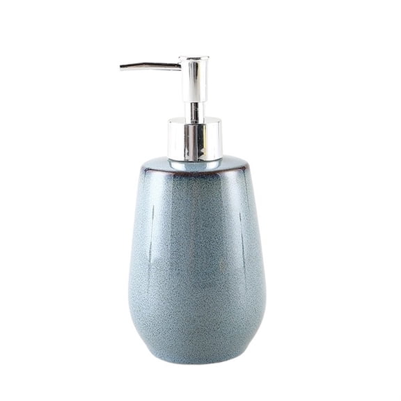 14.2 Oz Soap Dispenser Light Blue Sand Grain Ceramic Lotion Bottle with Pump Refillable Liquid Soap Dispenser for Bathroom, Kitchen, Dish Soap,Lotion