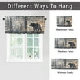 thumbnail image 6 of Bear Window Curtain Valance Wild Animal Rustic Wooden Board Forest Camping Country Nature Window Valance for Living Room Bedroom, Kitchen Valance Rod Pocket Window Decor Curtain 54 by 18 in, 1 Panel, 6 of 6