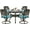 Antique Bronze / Ocean Blue, variant on VIVIJASON 5-Piece Outdoor Patio Dining Set, All-Weather Cast Aluminum Conversation Set, Patio Furniture Set for Backyard, Include 4 Swivel Chairs, 38.5" Round Table w/Umbrella Hole, Navy Blue Cushion