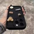 thumbnail image 2 of Designed for iPhone Case,3D Cute Coffee Bear Camera Lens Protection Shockproof Protective Cover Phone Case (White,iPhone 16 Pro Max), 2 of 6