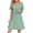 Mint Green, variant on Women's V-Neck Loose Solid Pleated Casual High Waist Lace Jumpsuit Spring Summer Vacation Party Fashion Romper with Pockets, Brown XXL