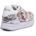 thumbnail image 3 of Replay Redbank R Logo Women's Platform Sole Lace Up Sneakers In Beige Size 8, 3 of 6