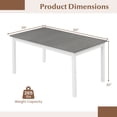 thumbnail image 3 of Gymax 60'' Rectangular Dinner Table w/Solid Rubber Wood Legs for Kitchen Dining Room Gray & White, 3 of 8