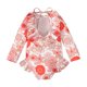 thumbnail image 4 of Traje de baño de una pieza para mujer, conjuntos de bikini para mujer, niñas pequeñas, moda, lindo estampado floral, manga larga, frenillo, protección solar, traje de baño para surf en la playa, traje, 4 of 9