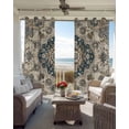 thumbnail image 4 of Blue Brown Boho Blackout Curtains 45 Inches Long for Bedroom, Ethnic Vintage Southwestern Geometric Thermal Insulated Room Darkening Black Out Window Curtain Panels Grommet Drapes for Living Room, 4 of 8