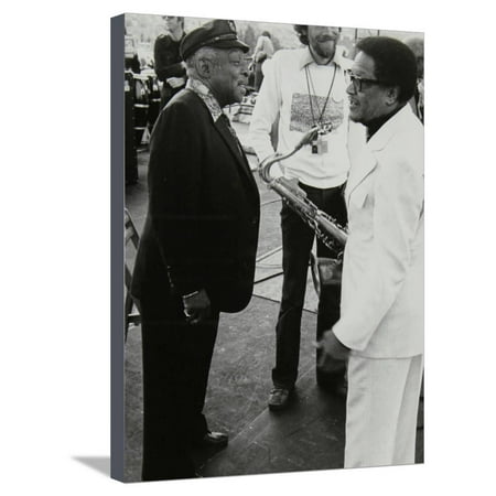 Count Basie Chatting with Illinois Jacquet at the Capital Radio Jazz Festival, London, July 1979 Stretched Canvas Print Wall Art By Denis